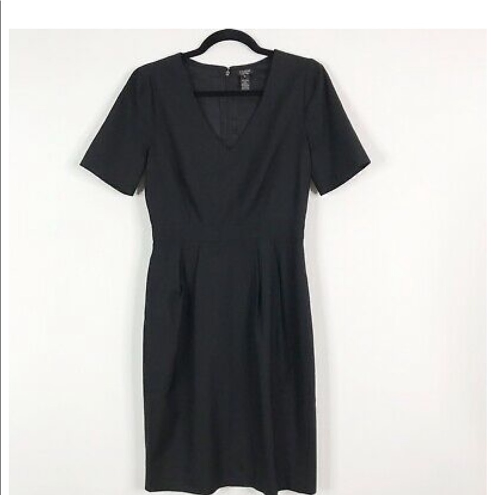 J CrewSuper 120’s V-Neck Wool Memo  Dress